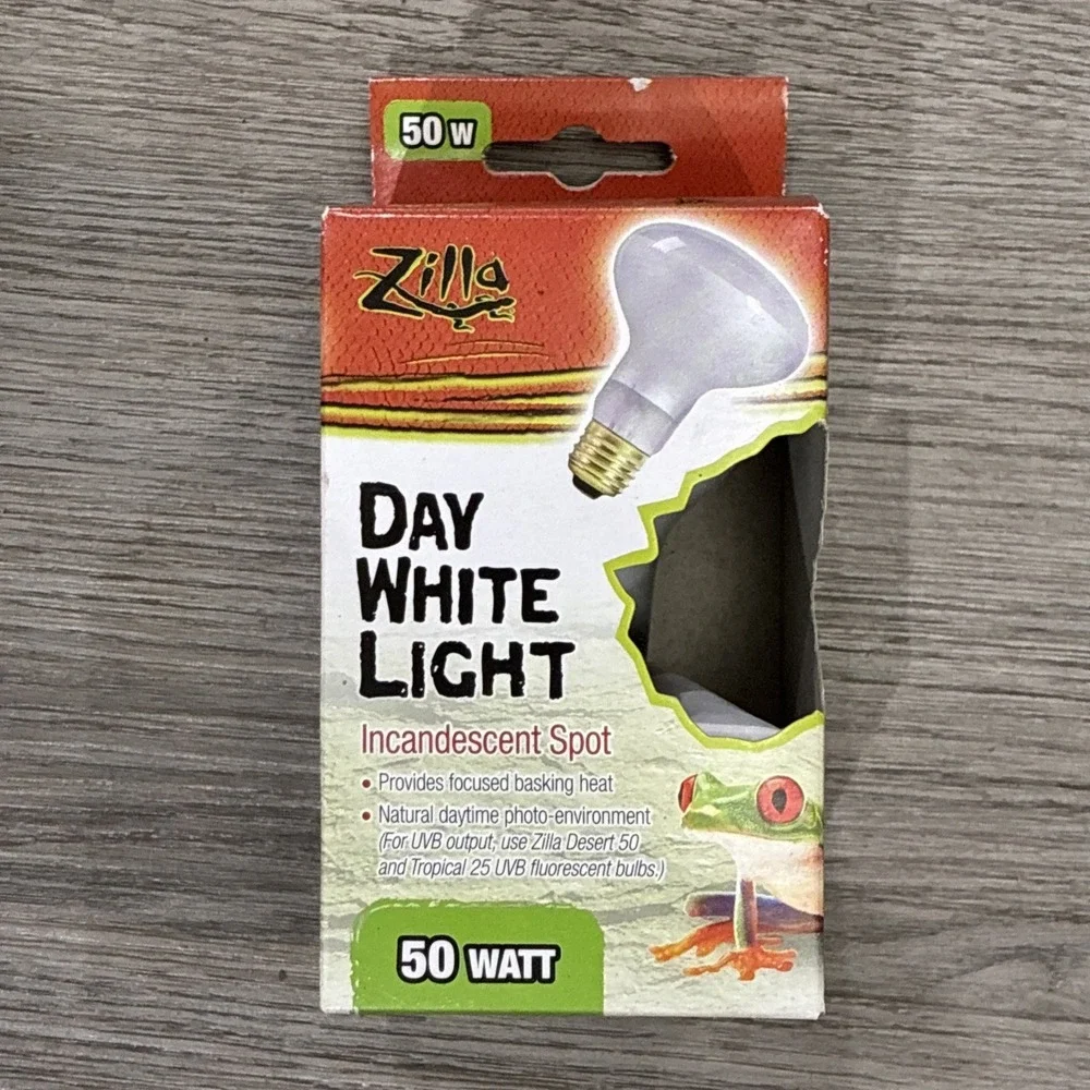 Zilla Day White Basking Spot Bulb 50W Reptile Terrarium Lamp Light